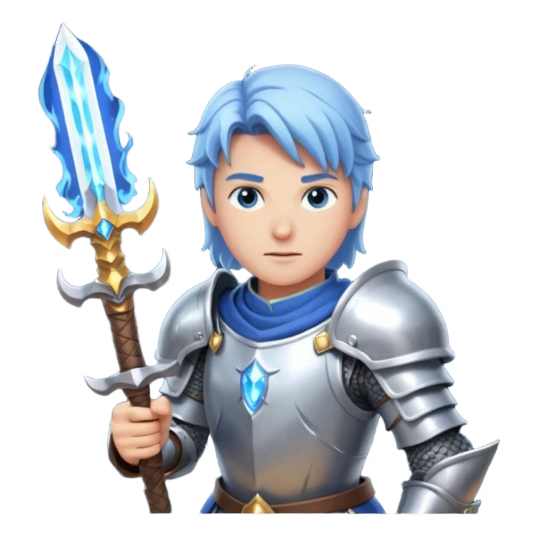 Battle mage: a knight in armor wielding both sword and magic sticker