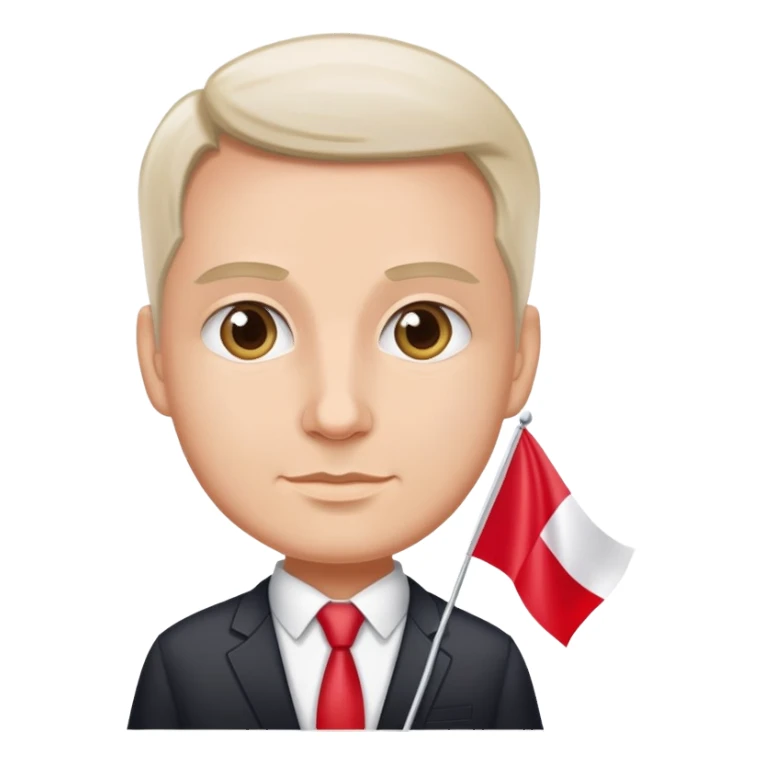 politican holding Polish flag sticker
