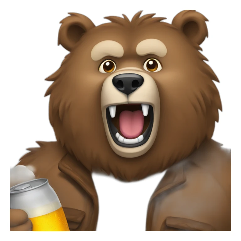 Grizzli qui boit une bière  sticker