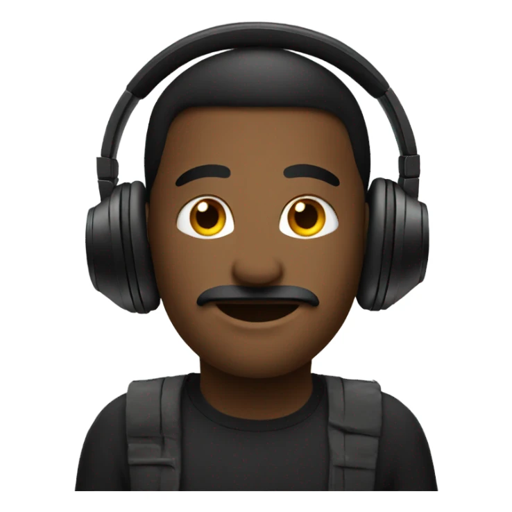 black big headphones sticker