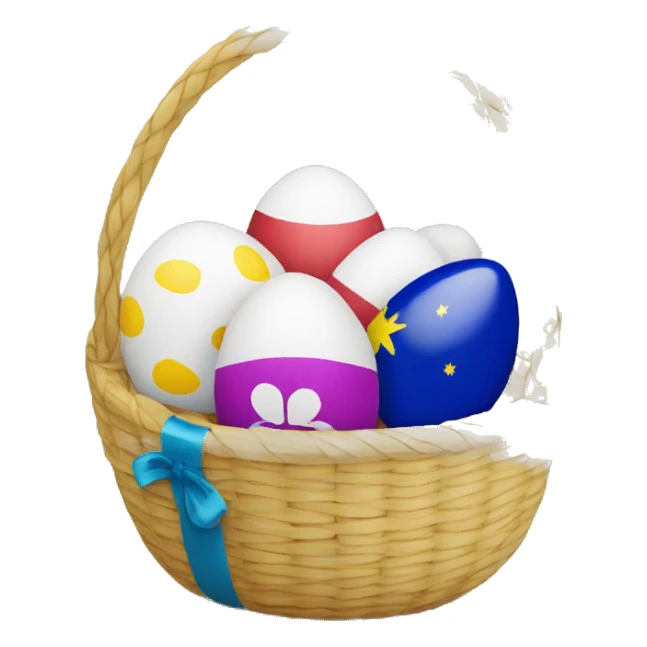 easter basket with european flag eggs sticker