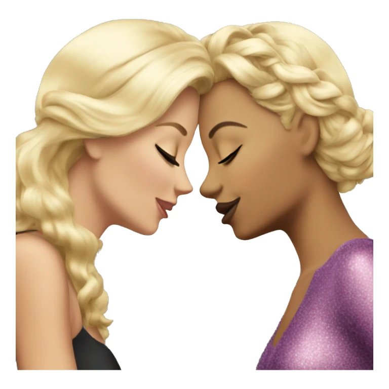 2 blonde queens kiss  sticker