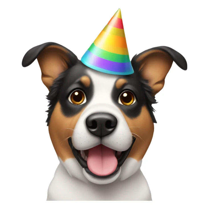 dog with party hat sticker