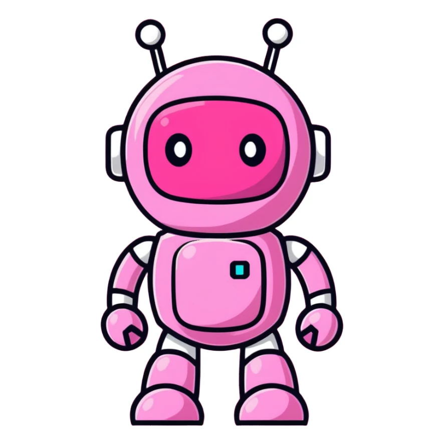 pink robot sticker