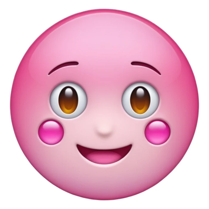"Create a simple, glossy pink circle emoji using the exact same light pink color and shiny 3D gradient style as the Notion pink heart emoji (🩷). The circle should have a subtle highlight to mimic the Notion pink heart’s finish, and the tone should match emoji standards for digital use. sticker