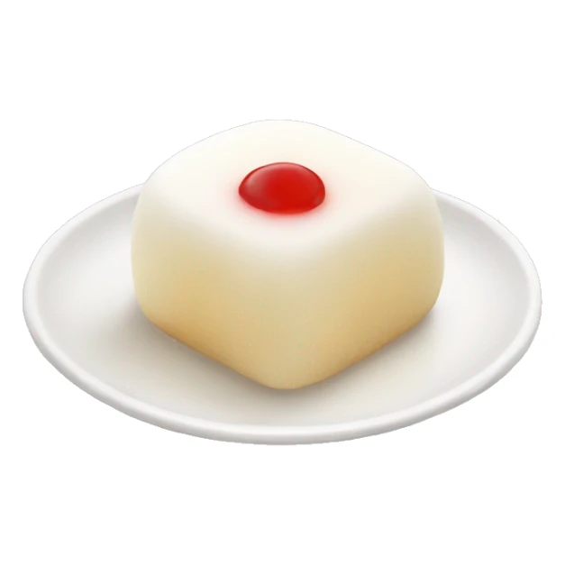 white mochi cake on a plate sticker