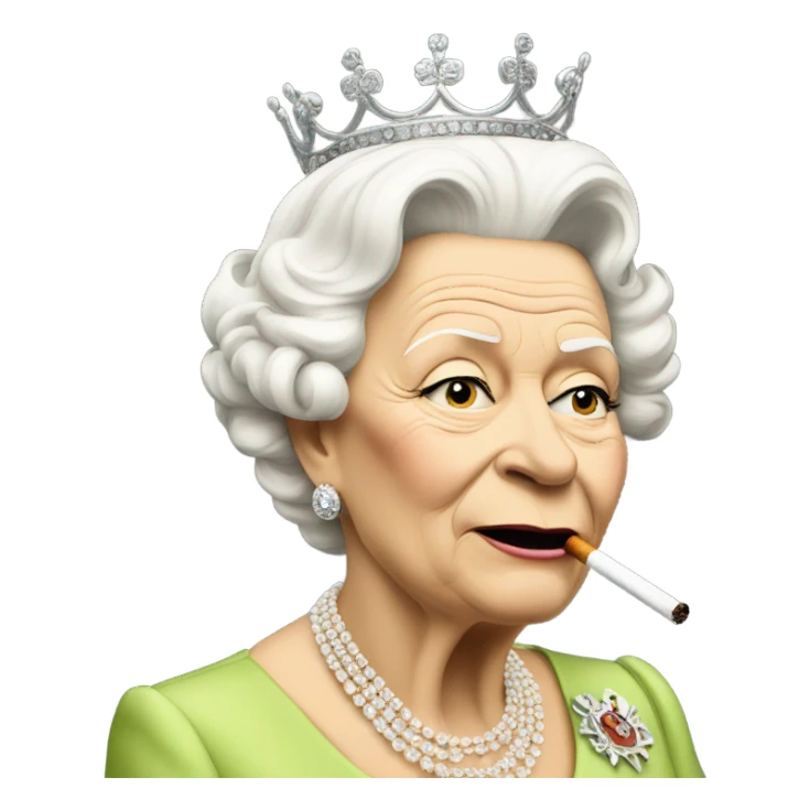 the queen smoking  sticker