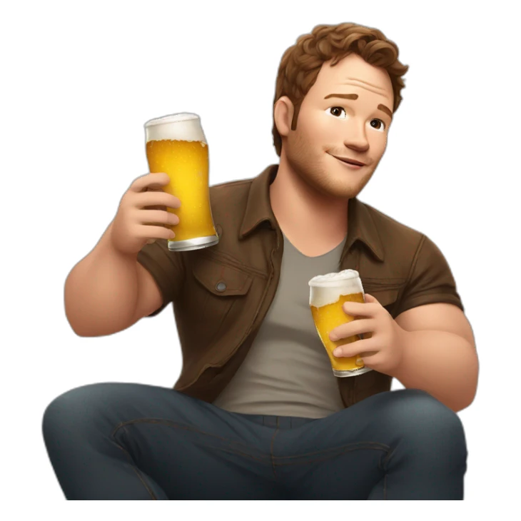 Chris Pratt drinking beer sticker