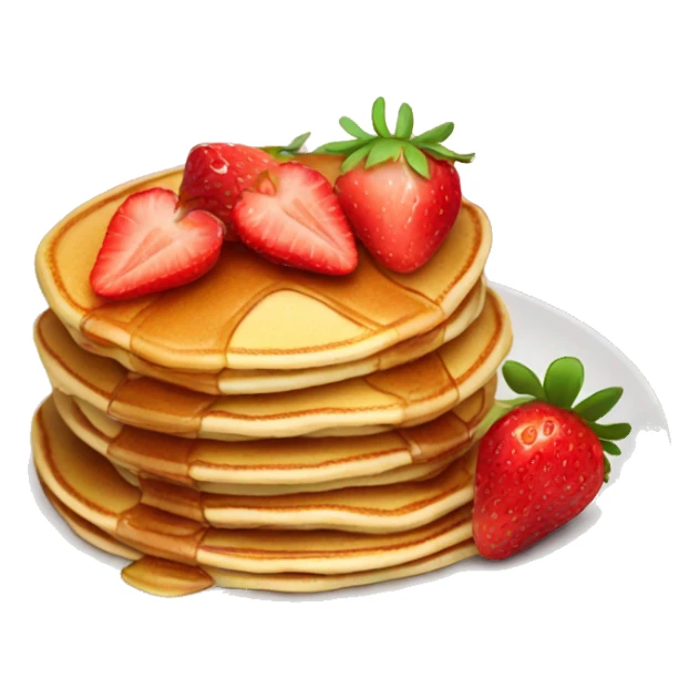Delicious pancakes with strawberries  sticker