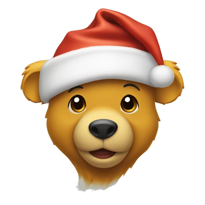 pooh bear in a santa hat sticker