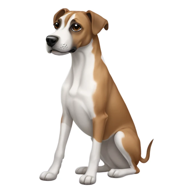 white boxer cross greyhound with jack Russel markings  sticker