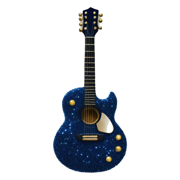 Sparkly navy guitar  sticker