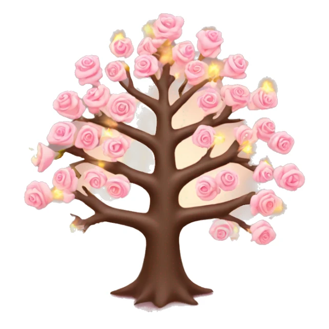 New year tree with rose lights sticker