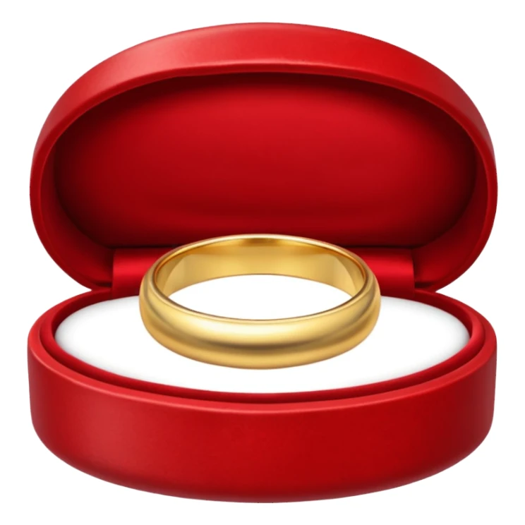 Expensive design gold wedding ring in red box sticker