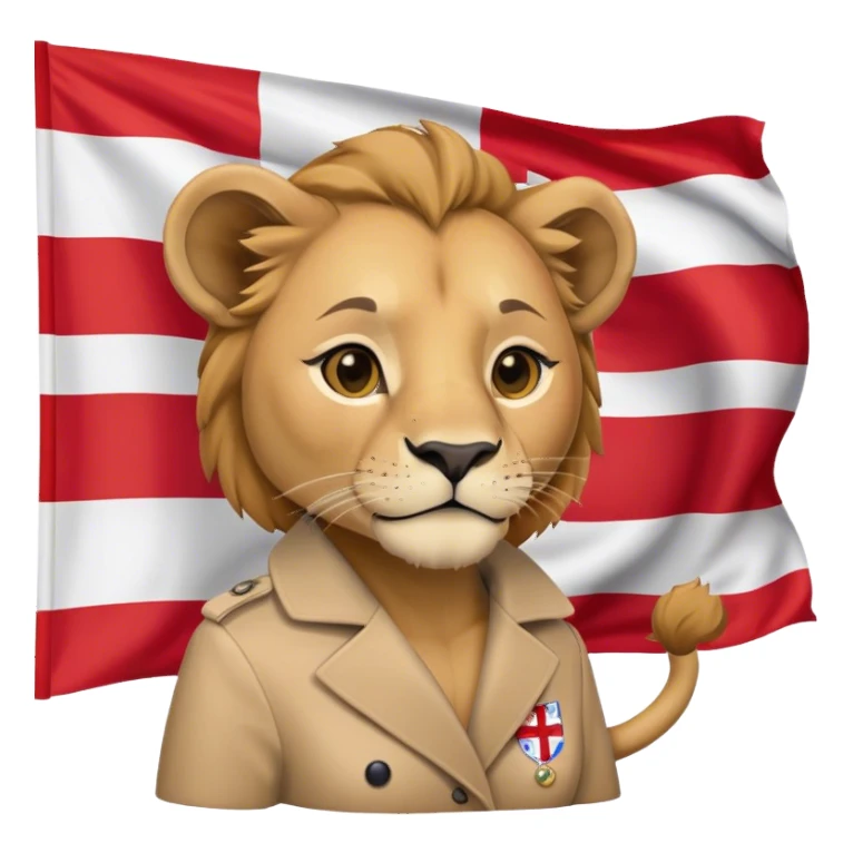 lioness with england flag sticker