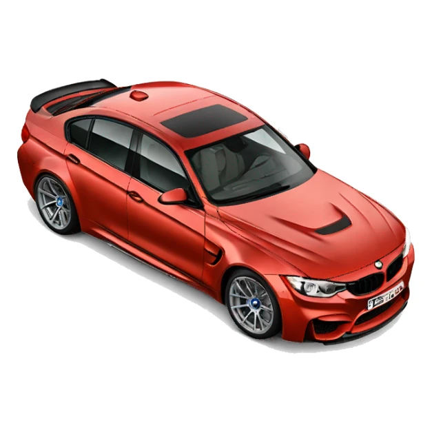 RED f80 BMW M3 front view sticker