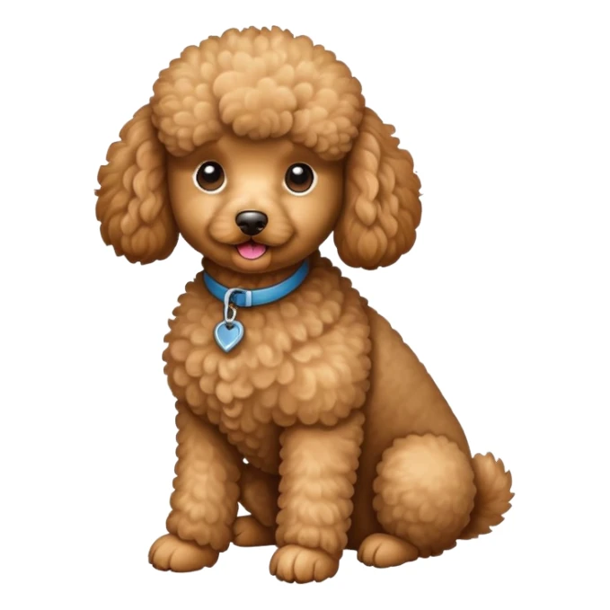 Light brown poodle seated sticker
