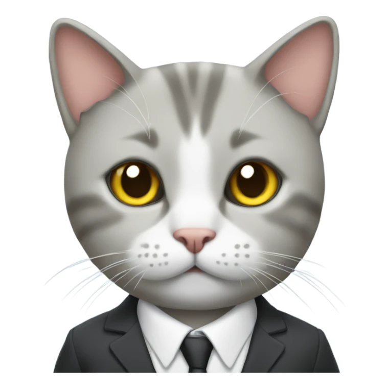 Cat wearing suit sticker