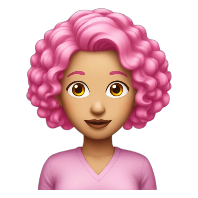 pink hair lady sticker