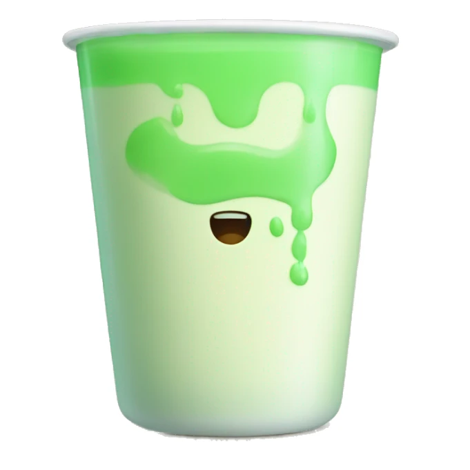 Green milk in a cup that glows sticker
