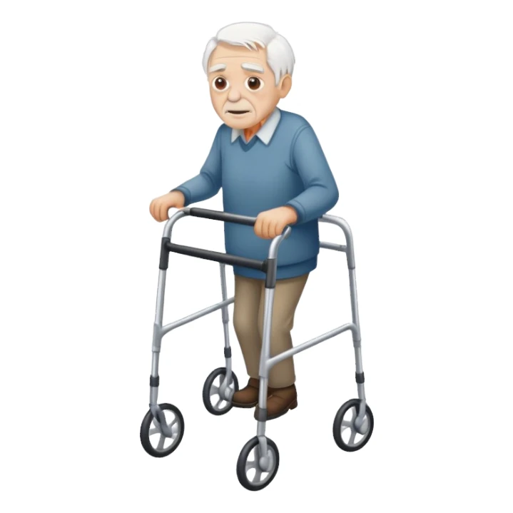 Old man with Zimmer frame sticker