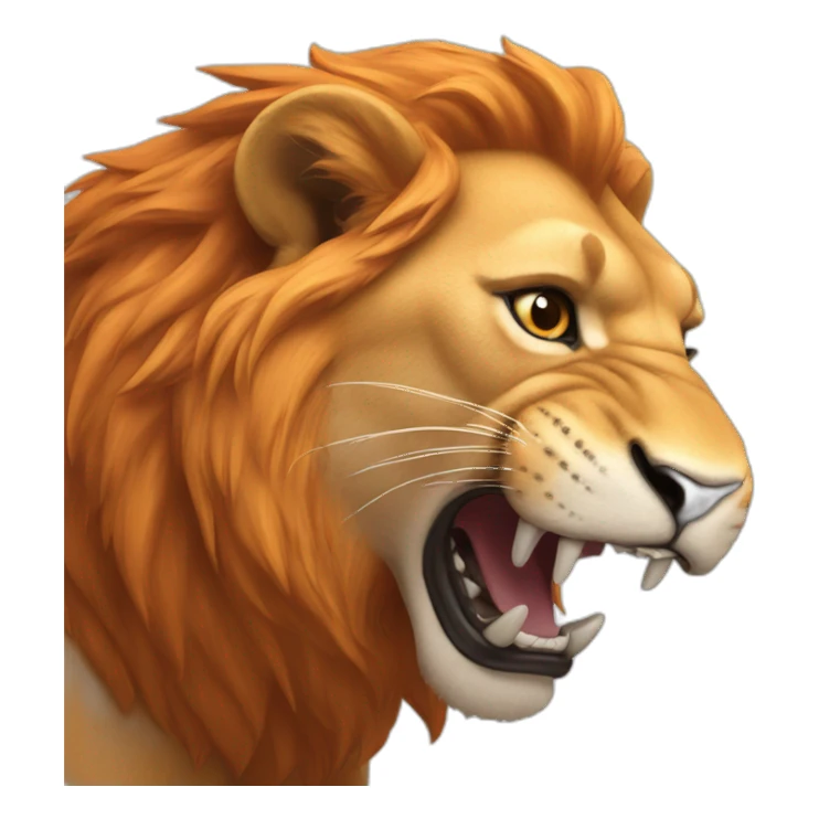 Orange lion growling sticker