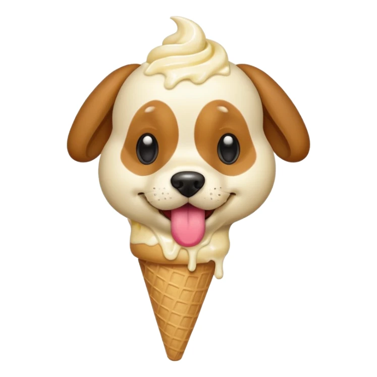 Dog with ice cream sticker