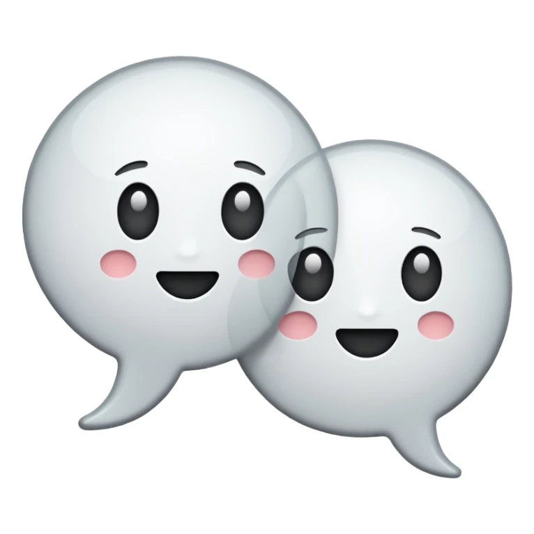 Two speech bubbles on a cream background sticker