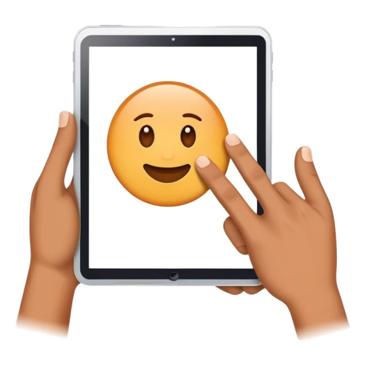 hand with tablet sticker