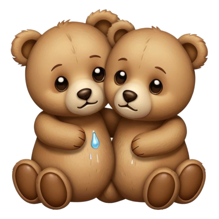 two teddy bears drying each other's tears. sticker