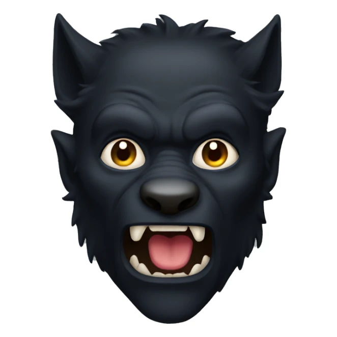 completely black  werewolf face sticker