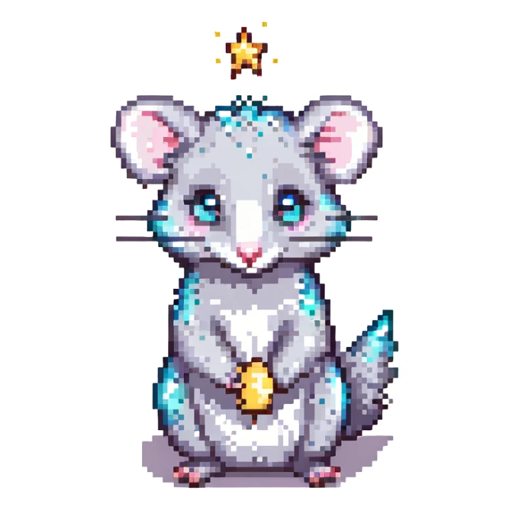 cute sparkly possum sticker