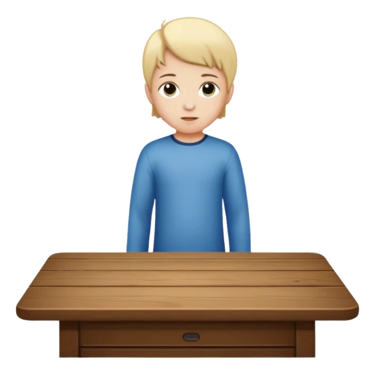 niño parado encima de una mesa sticker