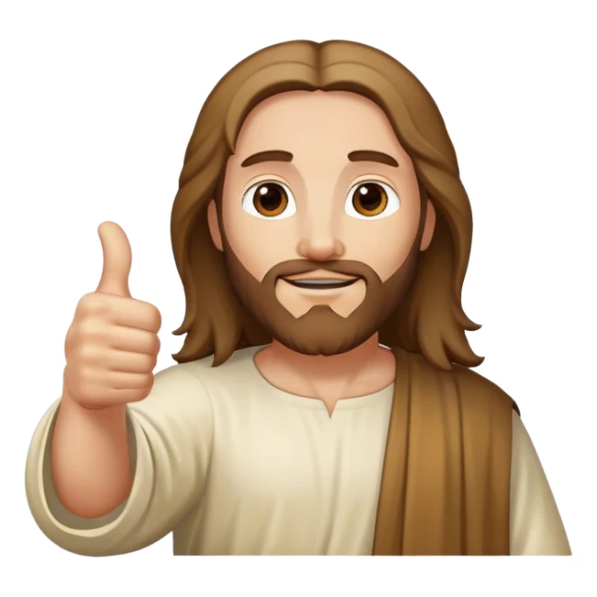 Jesus giving a thumbs up sticker