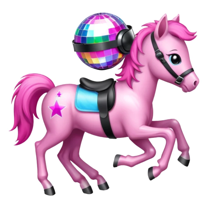 Pink pony racing disco sticker