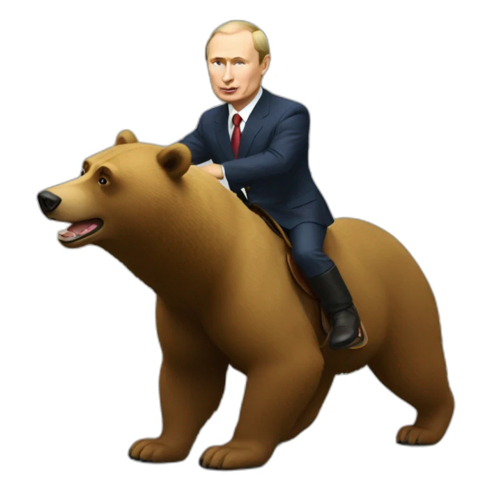 Putin riding a bear sticker
