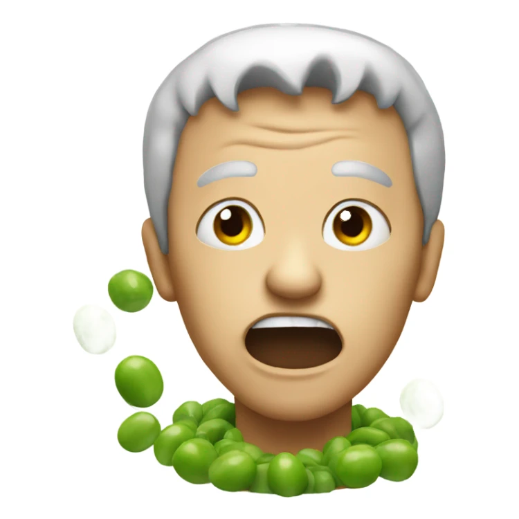 Mad face eating peas sticker