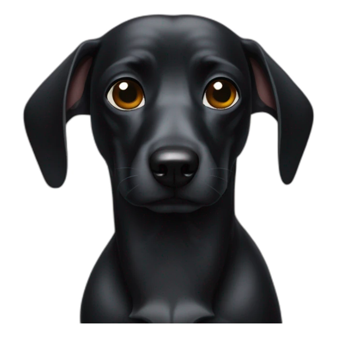 sad black sausage dog drinking sticker