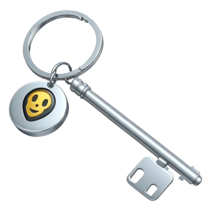 una llave con un llavero que diga PS sticker