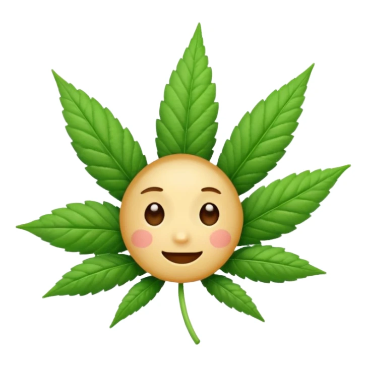 Cute face cannabis leaf galaxy background sticker