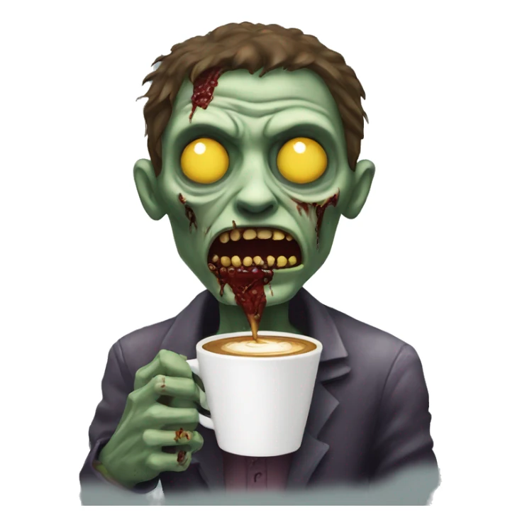 zombie with coffee  sticker