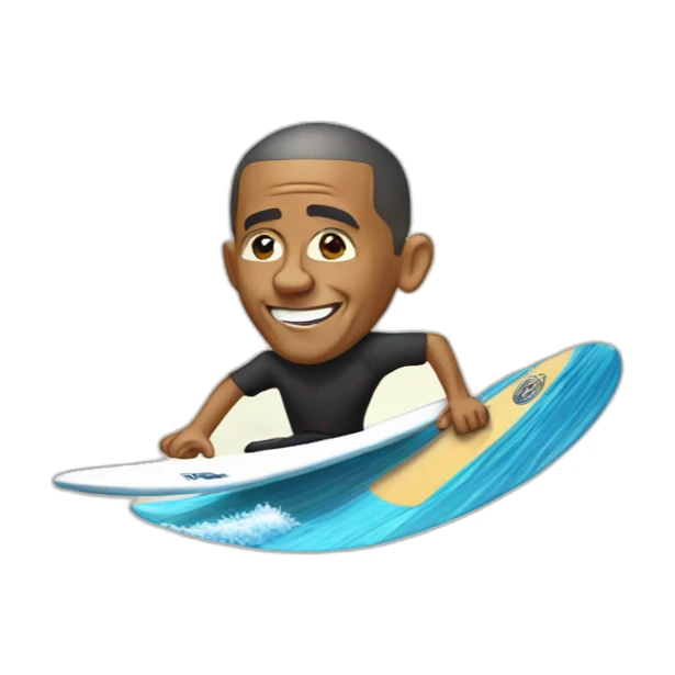 Obama-surfing sticker