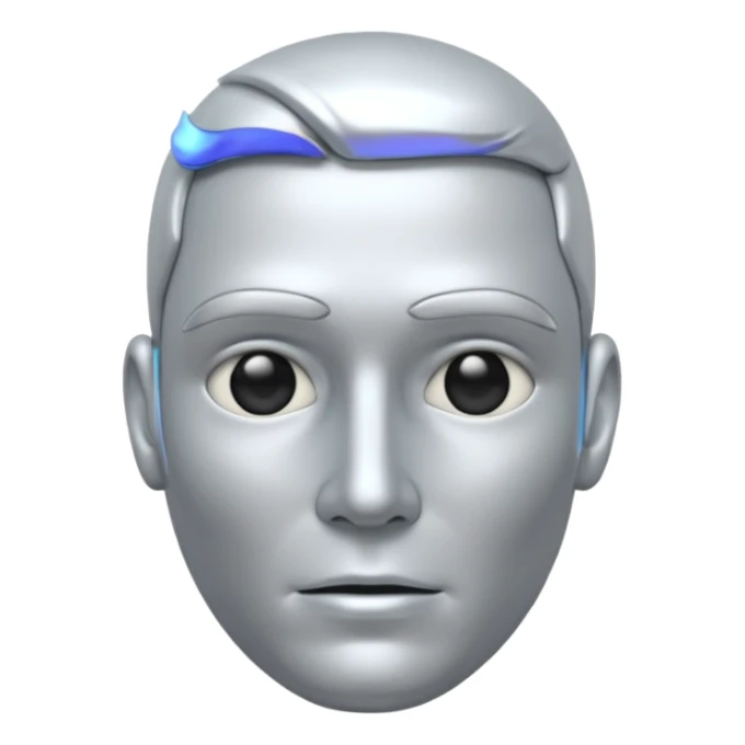 silver man face sticker