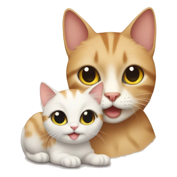 cat with mom  sticker