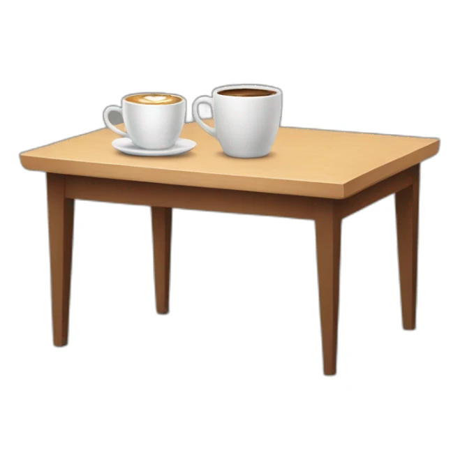 table with coffee sticker