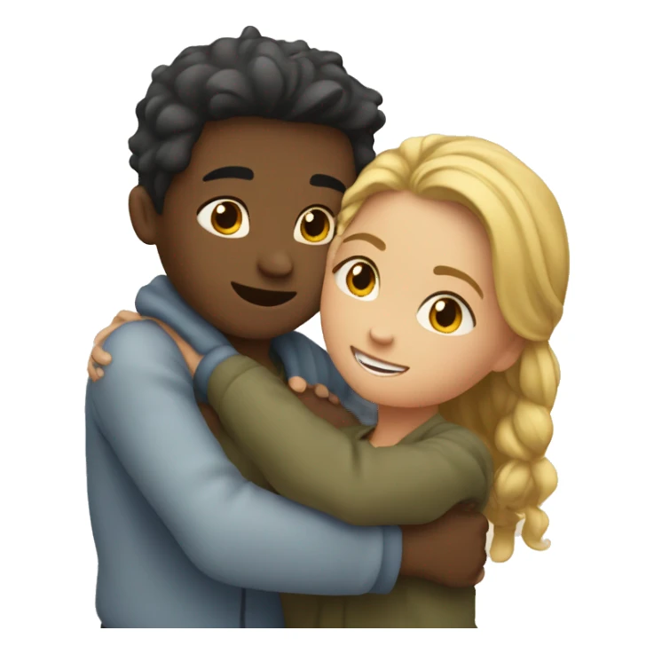 Girl hug a boy sticker