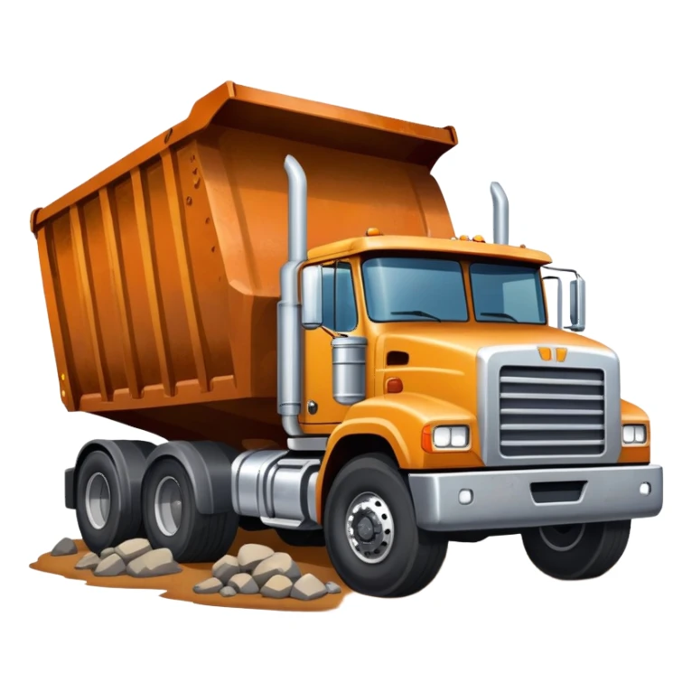 18 wheeler dumping rocks sticker