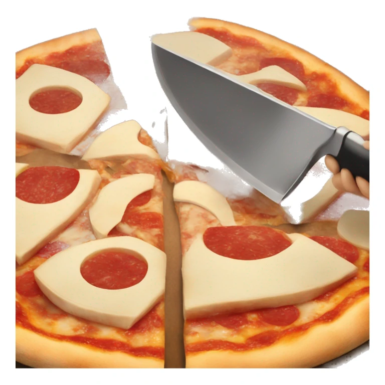 cutting a pizzal in perfect slices sticker