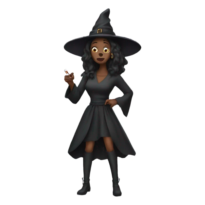 witch with cig sticker