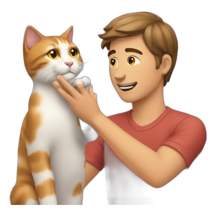 patting a cat sticker